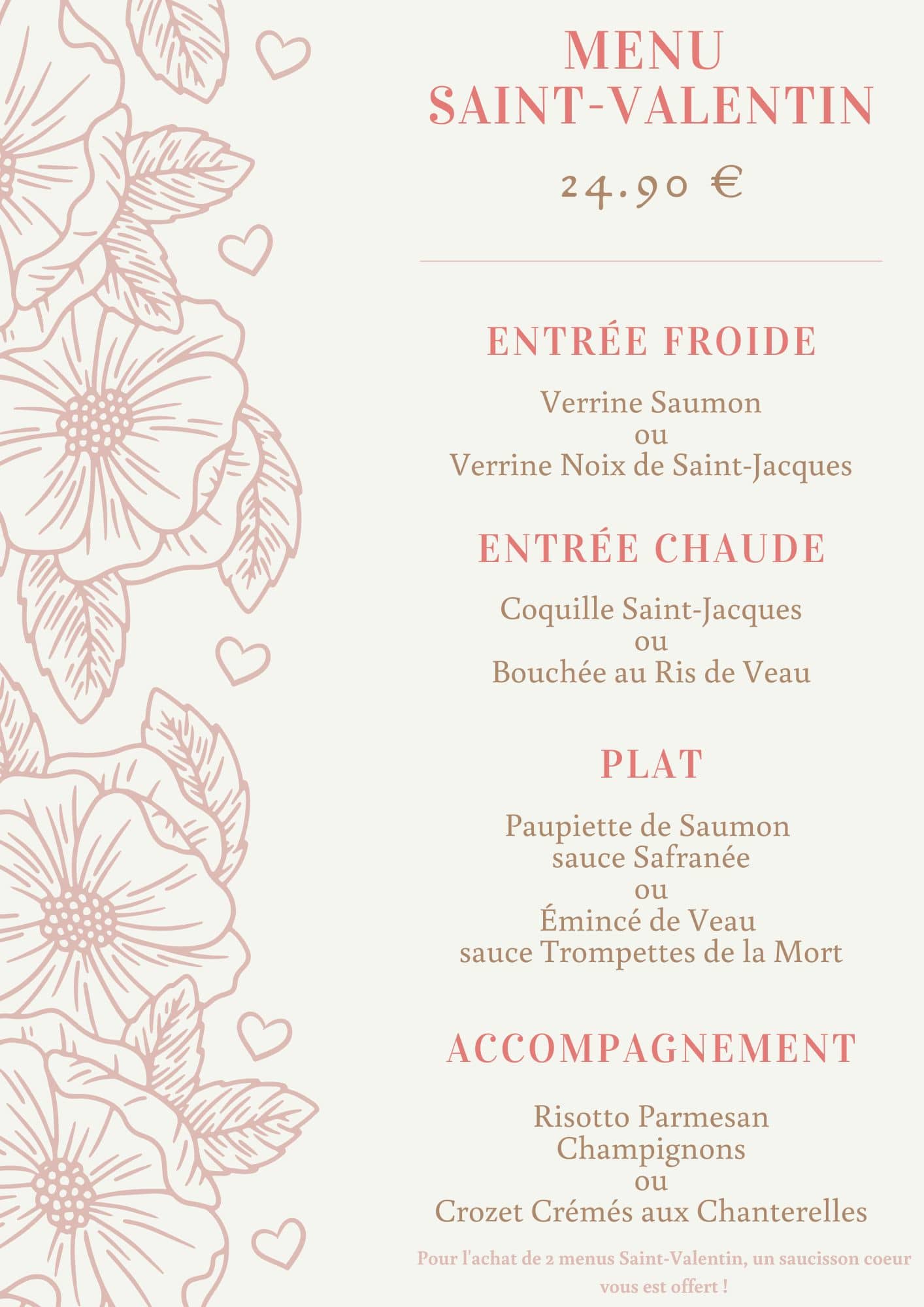 menu saint valentin boucherie 2023